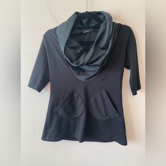 Project Runway Calvin Tran black turtleneck top size S - Picture 1 of 7